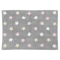 Dywan bawełniany Lorena Canals TRICOLOR STARS szary 160 x 120 cm