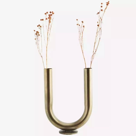 MADAM STOLTZ PIPE brass double vase (outlet)
