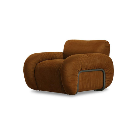 Arc lounge fauteuil, frame ash, royal velvet, caramel