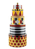 Set of three ALESSI Circus multi-colored containers