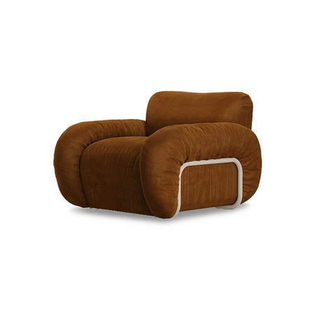 Arc lounge fauteuil, frame sand, royal velvet, caramel