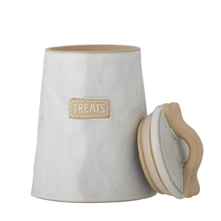 Bandit Jar w/Lid, White, Stoneware