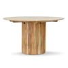 Pillar dining table round teak