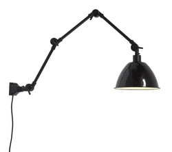 Lampa ścienna żelazo/emaila Amsterdam 85cm, czarna, L