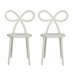 Zestaw 2 krzeseł Qeeboo Ribbon białe matowe