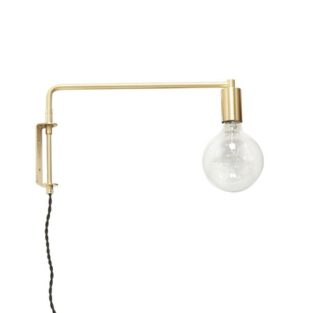 Lampa ścienna na ramieniu Hübsch złota