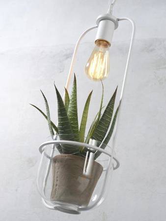 Lampa wisząca, uchwyt na rośliny Florence 52x19cm, biała
