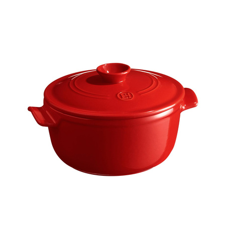 Okrągły Garnek Ceramiczny 2,5L - Czerwony
