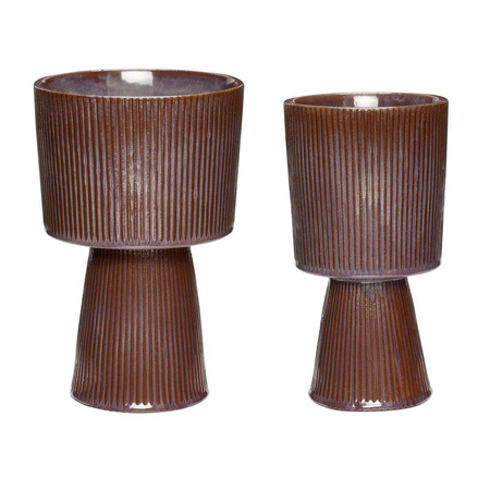 Zestaw 2 ceramicznych doniczek Hübsch EGG brązowych